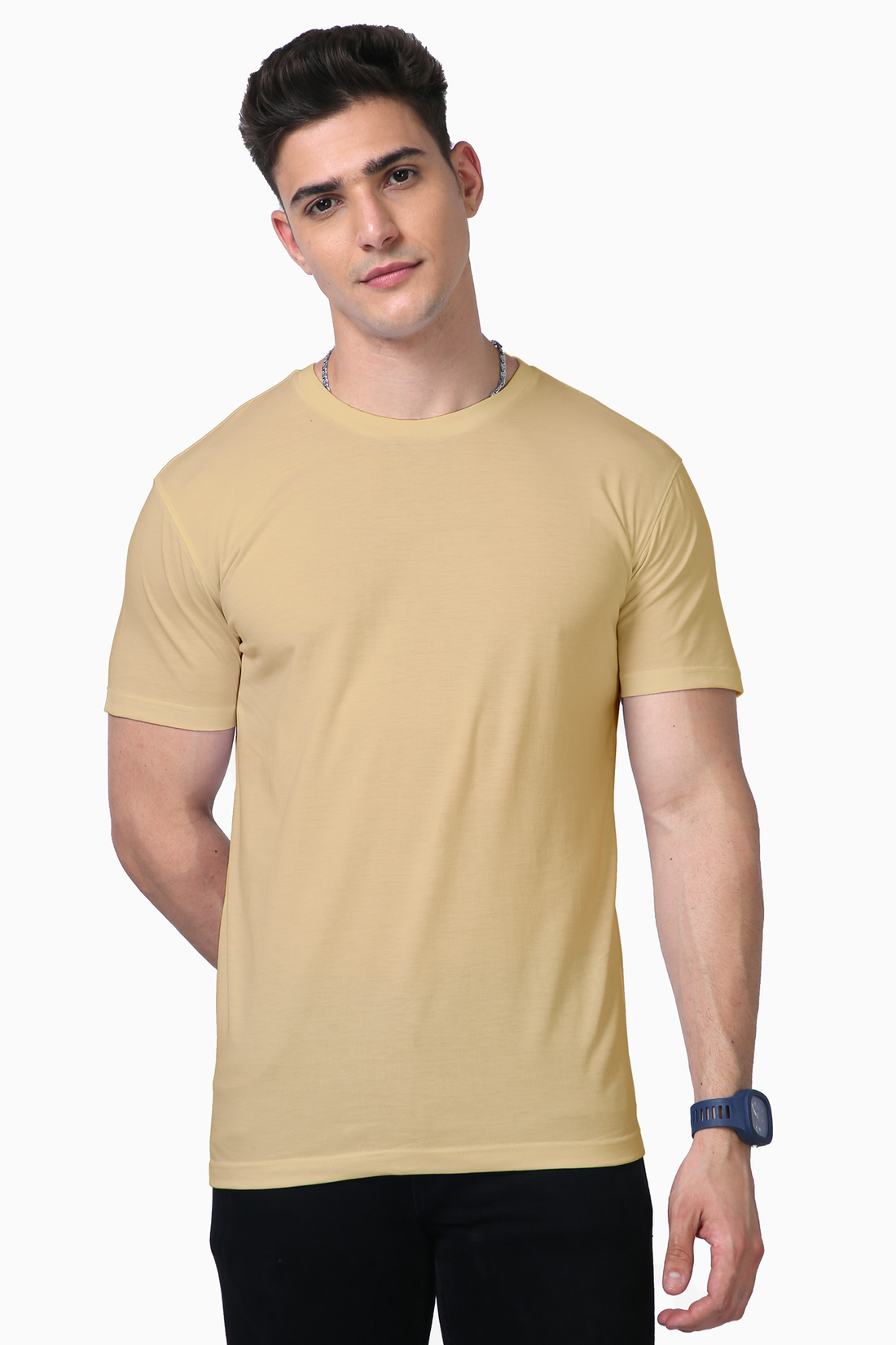 Pack of 3 Premium Supima Cotton T-shirts (Maroon, Beige and Navy Blue)