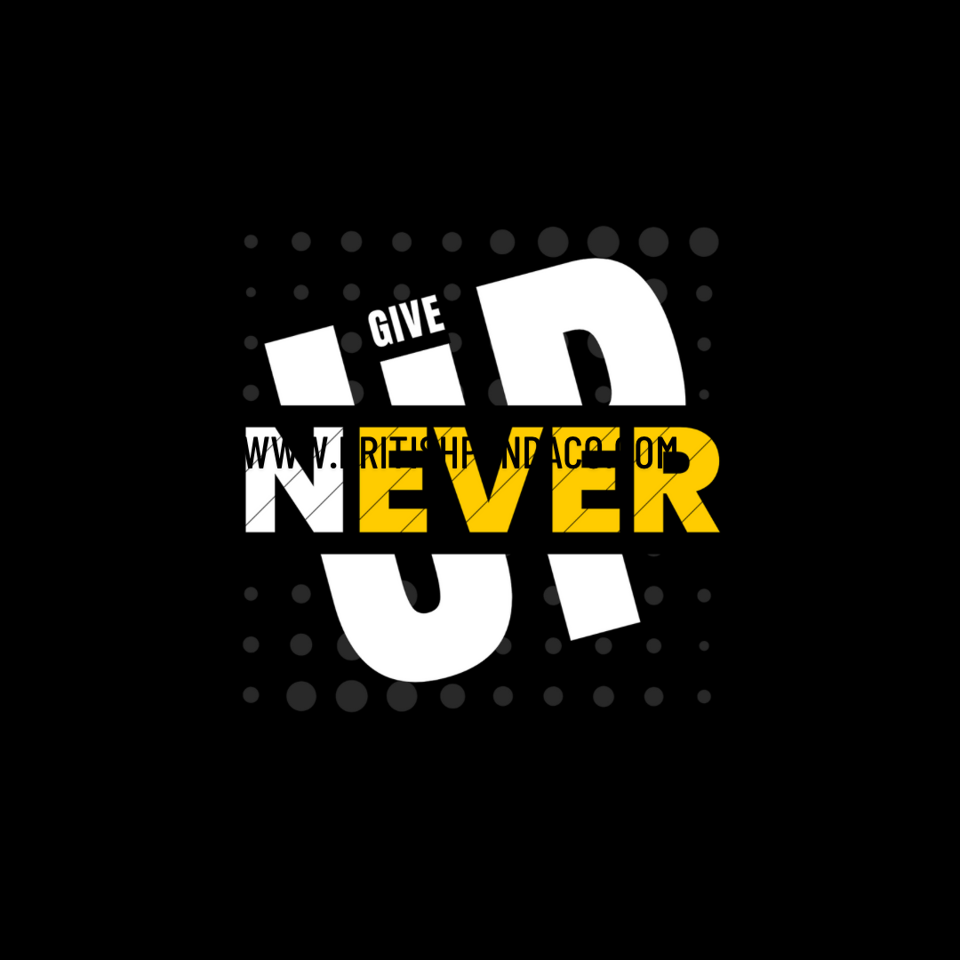 Never Give Up (Oversized Fit) Half Sleeve T-Shirt