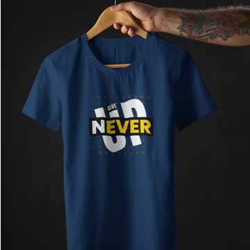 Never Give Up (Oversized Fit) Half Sleeve T-Shirt