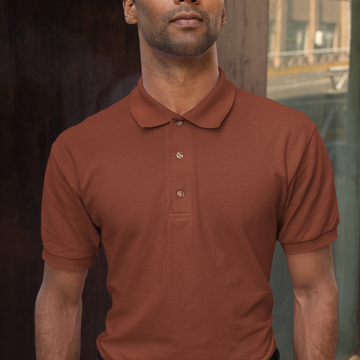 Polo Half Sleeve T Shirt (Brick Red)