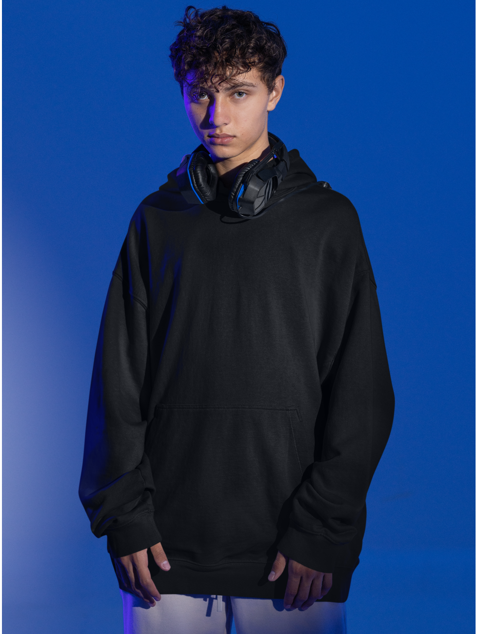 Unisex Oversized Hooded Sweatshirt (Black)