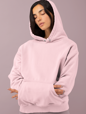 Unisex Oversized Hooded Sweatshirt (Light Baby Pink)