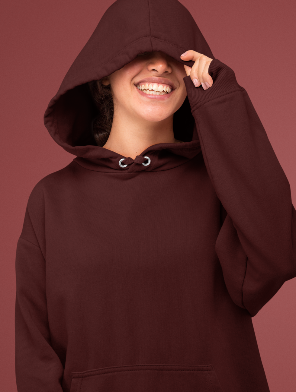 Unisex Oversized Hooded Sweatshirt (Maroon)