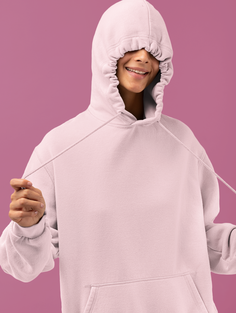 Unisex Oversized Hooded Sweatshirt (Light Baby Pink)