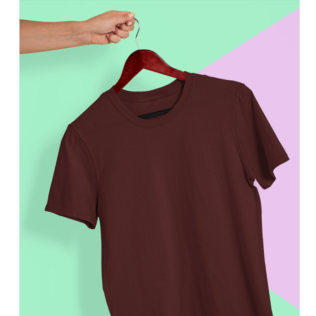 Maroon Plain Unisex T-shirt